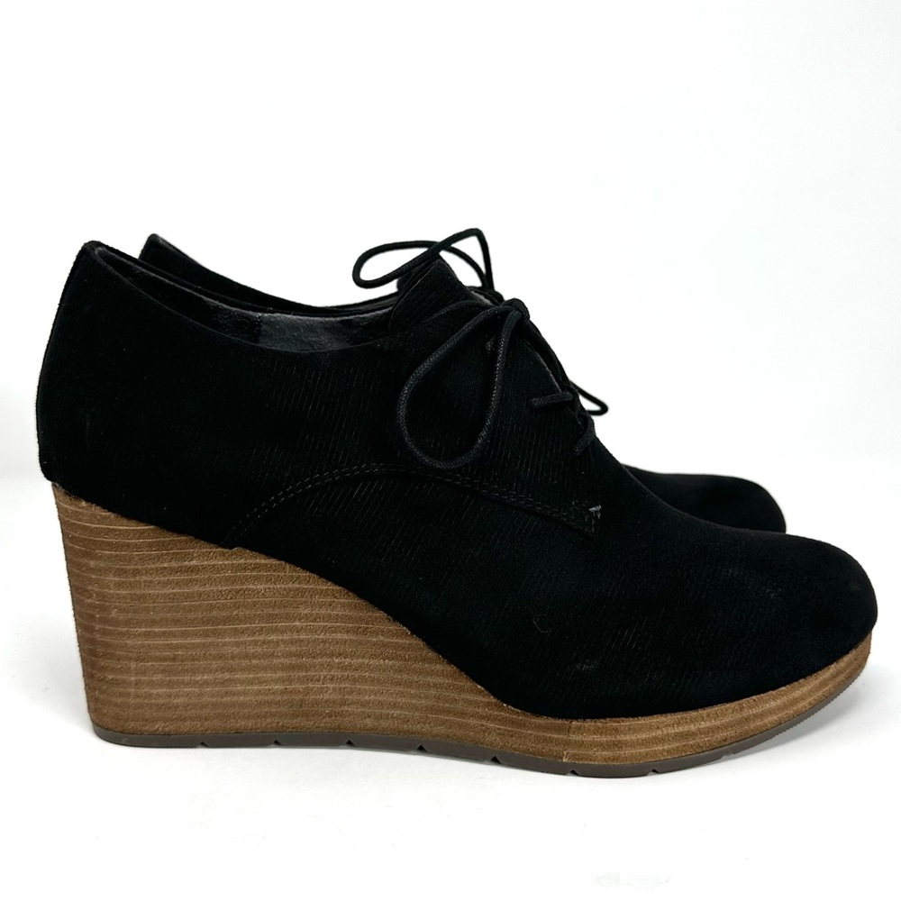 Dr. Scholl's Where To Women’s Black Corduroy Wedge Booties - Picture 2 of 10
